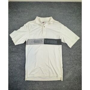 Harley Davidson Sturgis South Dakota Polo Shirt Mens Small White Colorblock Logo